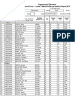 School Form 8 SF8 Learner Basic Health and Nutrition Report