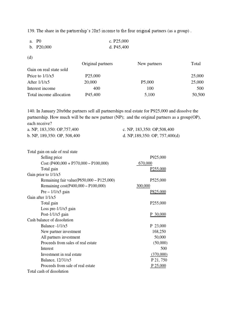 Distribution of Partnership Assets Upon Dissolution Based on Capital ...