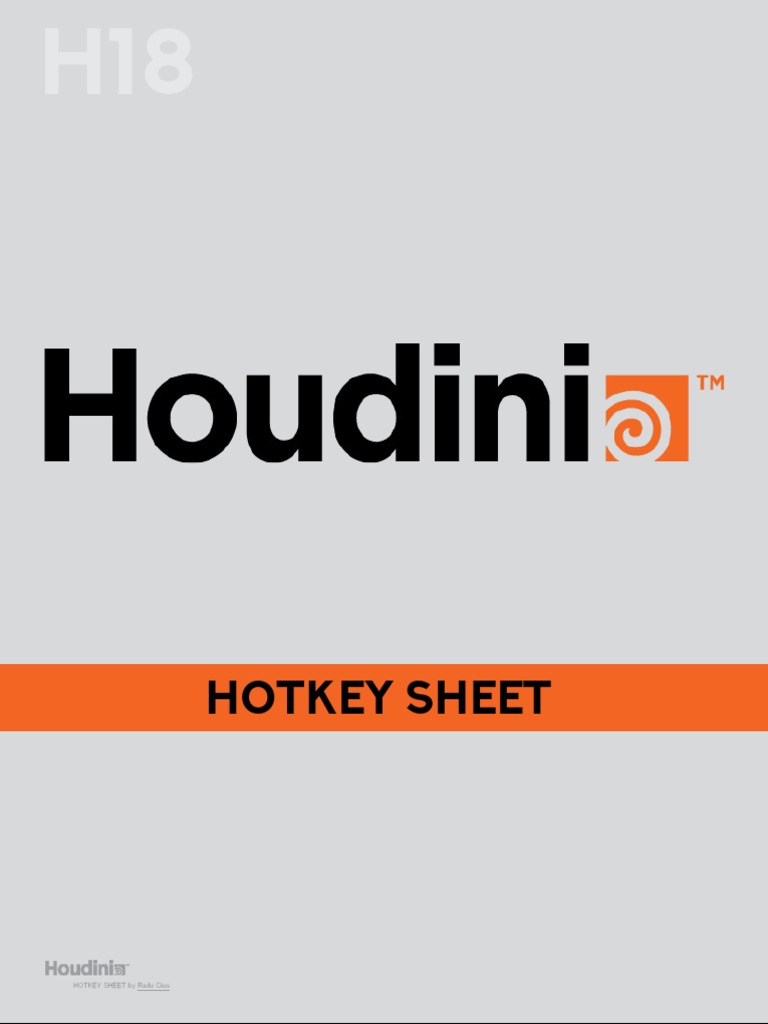 Houdini Hotkey Sheet by Radu Cius | PDF | Keyboard Shortcut | Computing
