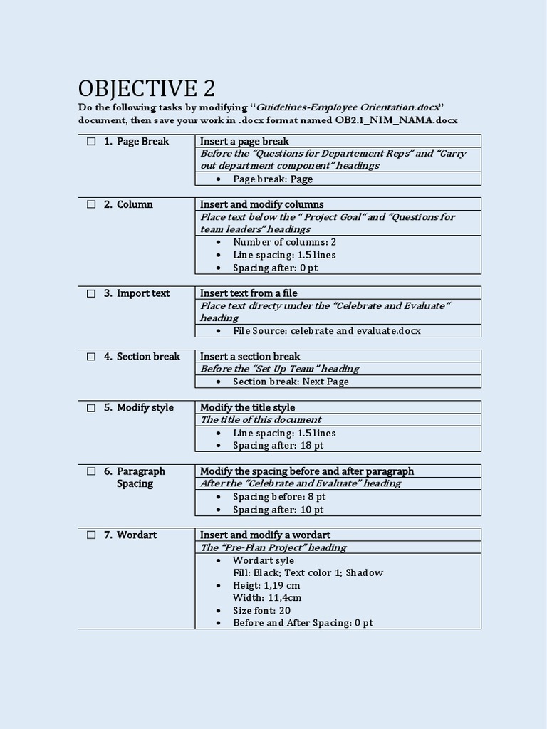 (Task) Objective 2.1 | PDF