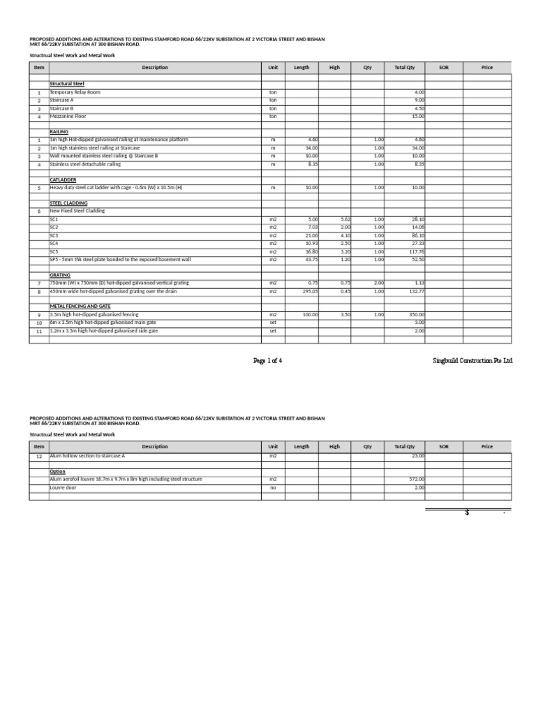 Structural Steel Work Quotation Sample | PDF | Galvanization | Civil ...