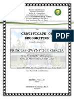 Certificate of Recognition (Complete Attendance)