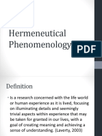 Hermeneutical Phenomenology