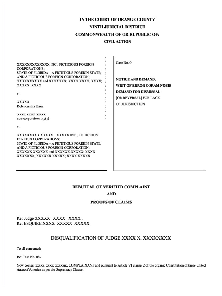 Disqualification of Judge and Claims | PDF | Affidavit | Complaint