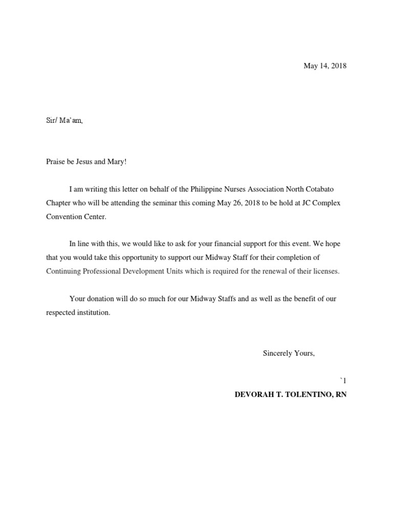 Solicitation Letter | PDF | Lifestyle