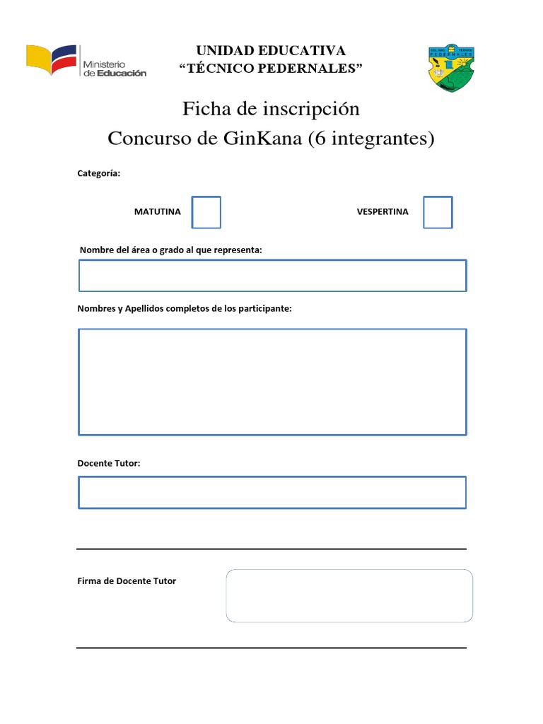 Ficha de Inscripción para Concurso de Danza | PDF