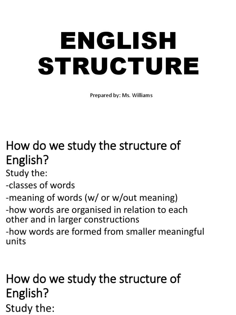 English Structure | PDF | Word | English Language