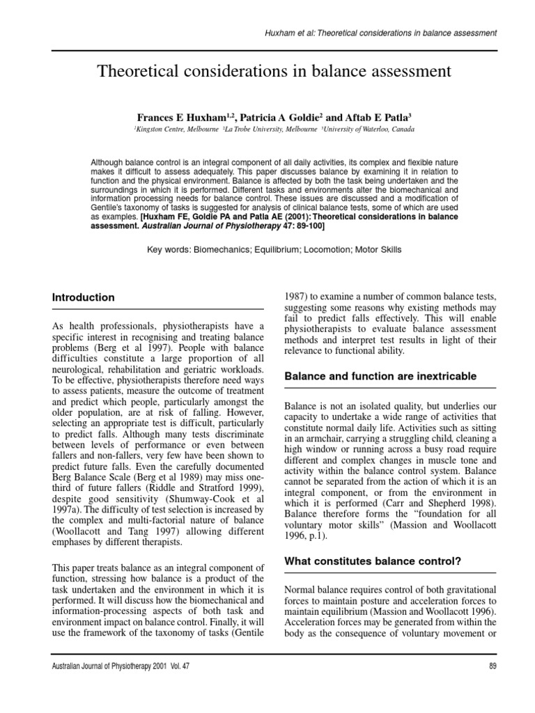 Balance Assessment PDF