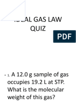 Ideal Gas Law Quiz