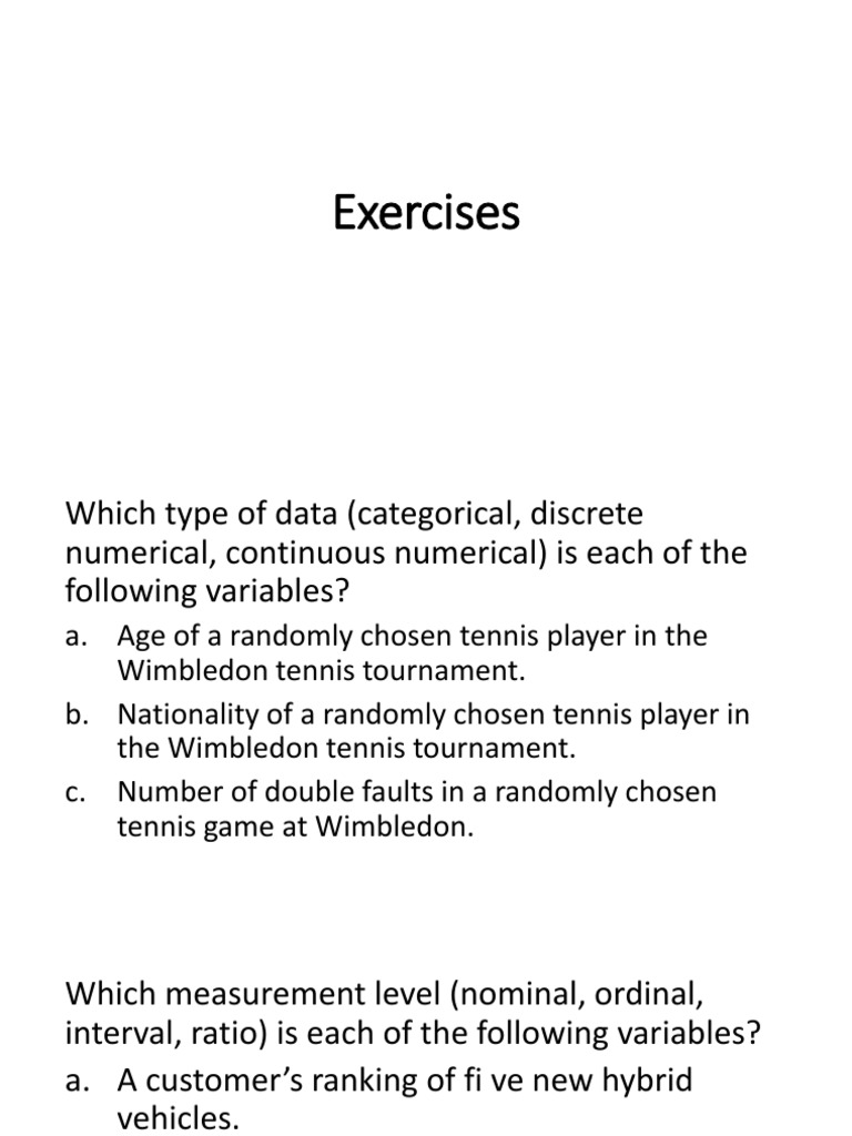Statistical Analysis Exercises and Examples | PDF | P Value | Analysis ...