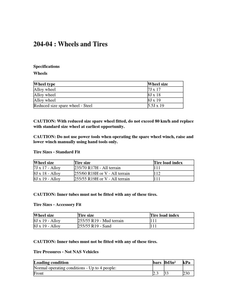 204-04: Wheels and Tires | PDF | Anti Lock Braking System | Tire