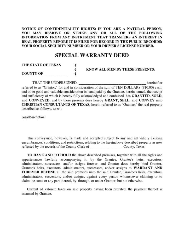 Deed Template | PDF