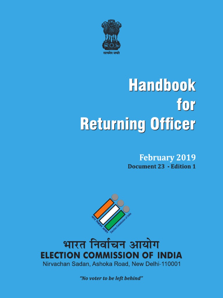 Hand Book For Returning Officer Document 23 Edition 1 PDF