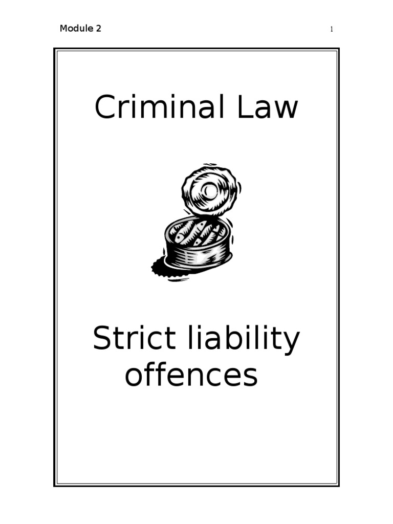 Strict Liability Booklet 2011 | PDF | Mens Rea | Strict Liability