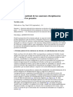 La Revisión Judicial de Las Sanciones Disciplinarias Impuestas A Los Penados