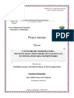 Projet Interne Sur Capteurs de Temprature Etalonnage Thermomètres