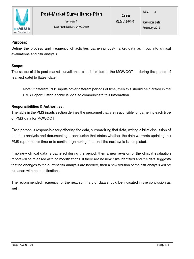Post-Market Surveillance Plan Overview | PDF