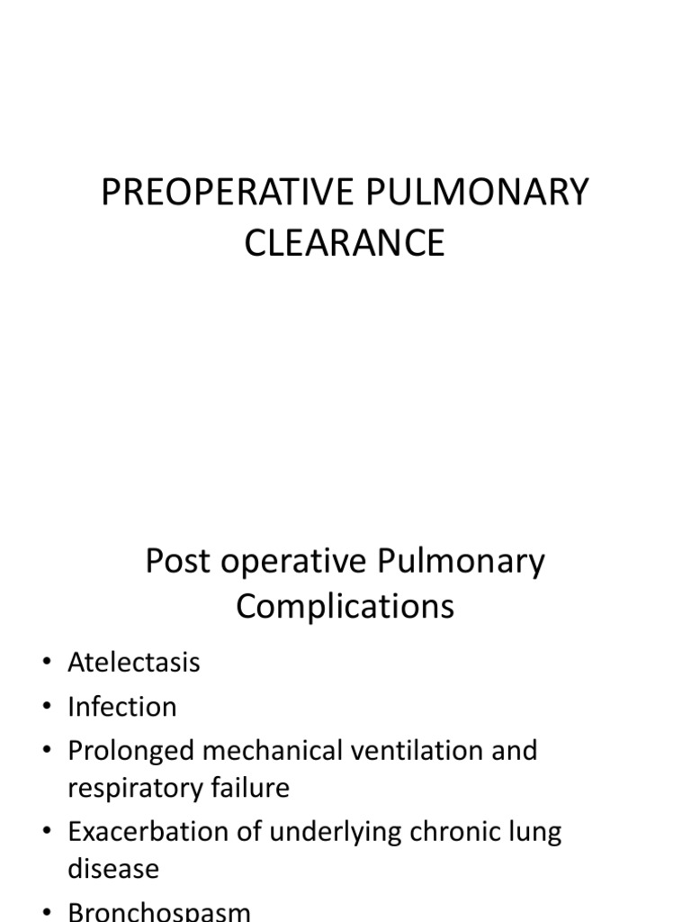 Preoperative Pulmonary Risk Guide | PDF