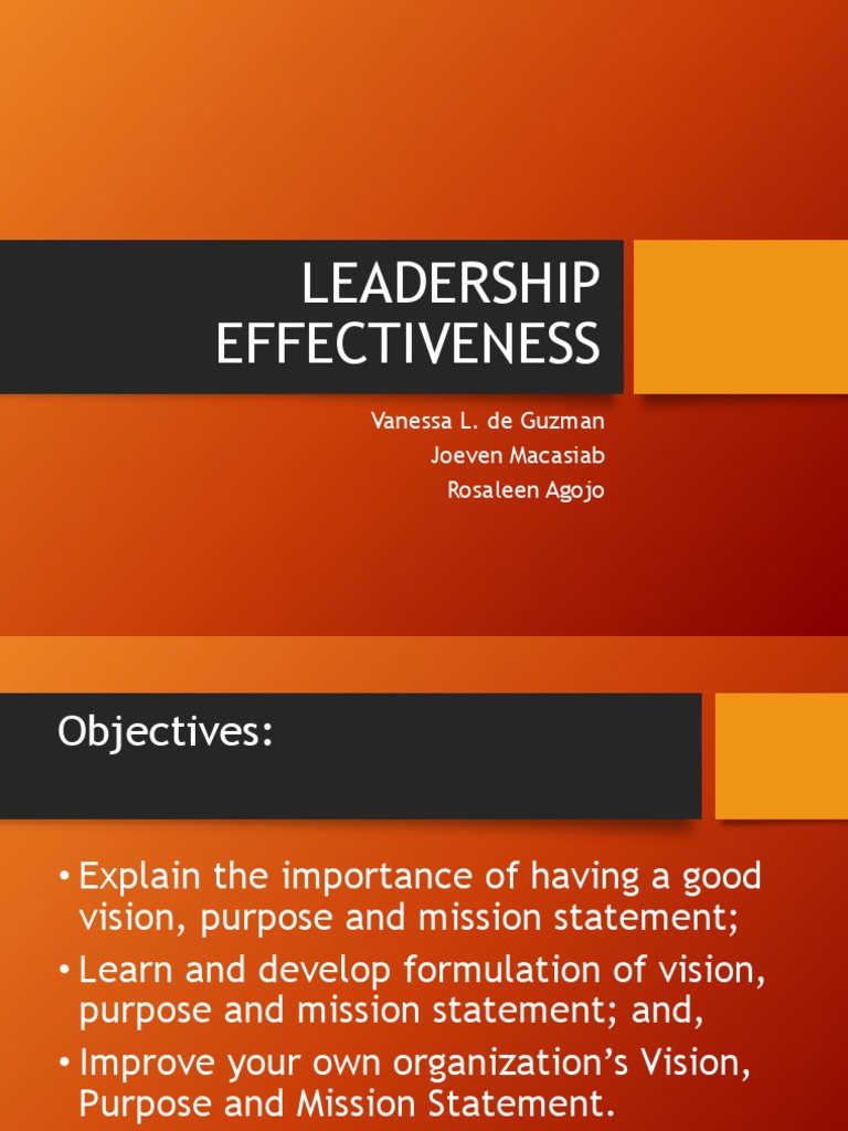 Leadership Effectiveness Pdf