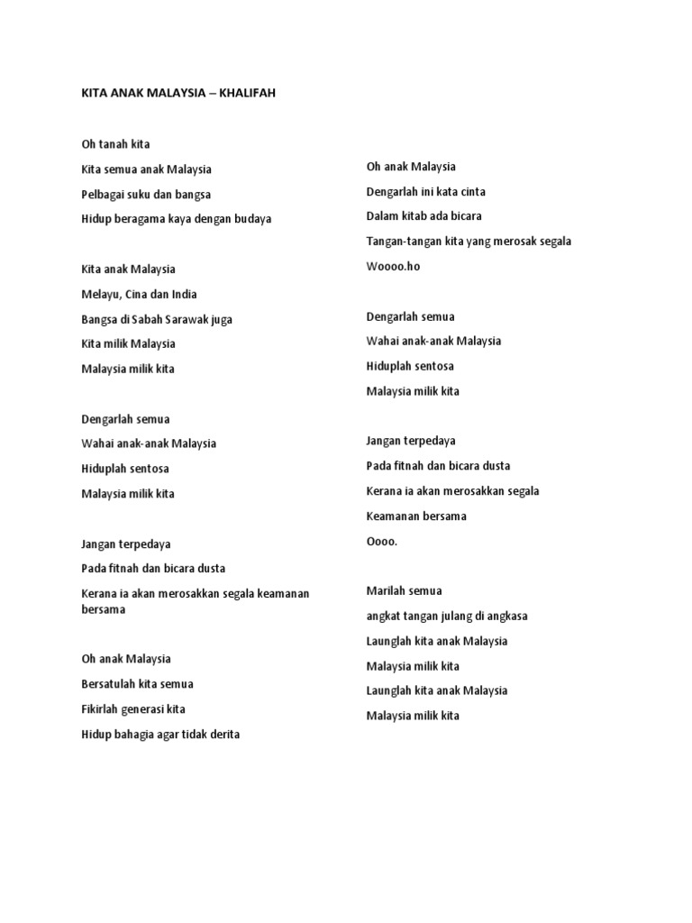 Lirik Lagu Merdeka Pdf
