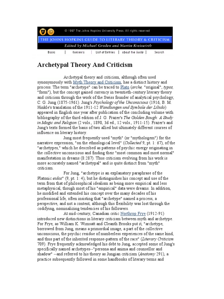 archetypal theory research paper