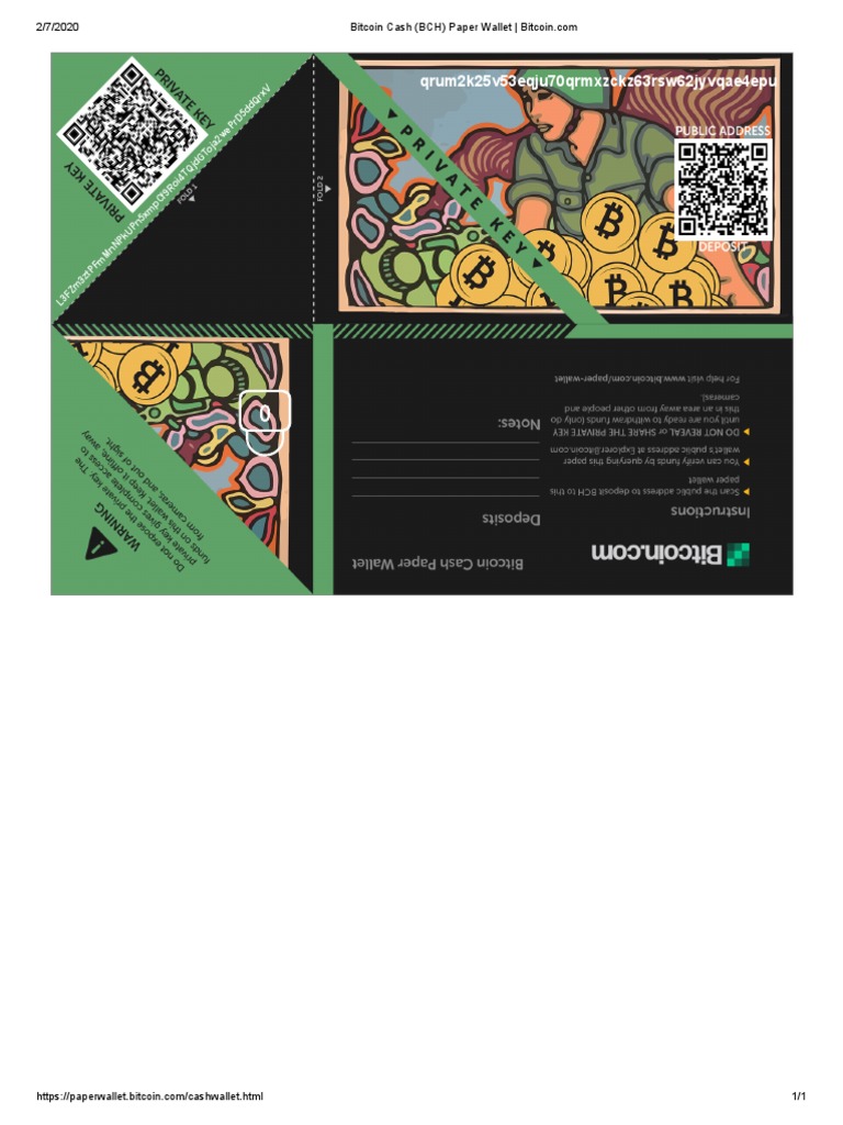 Bitcoin Cash (BCH) Paper Wallet - Bitcoin - Com015 | PDF