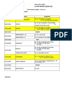 Mock Ii Timetable