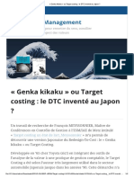 « Genka kikaku » ou Target costing _ le DTC inventé au Japon _