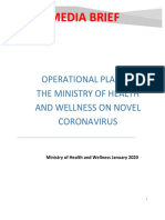 (Document) Covid-19: Voici L'operational Plan Du Ministère de La Santé