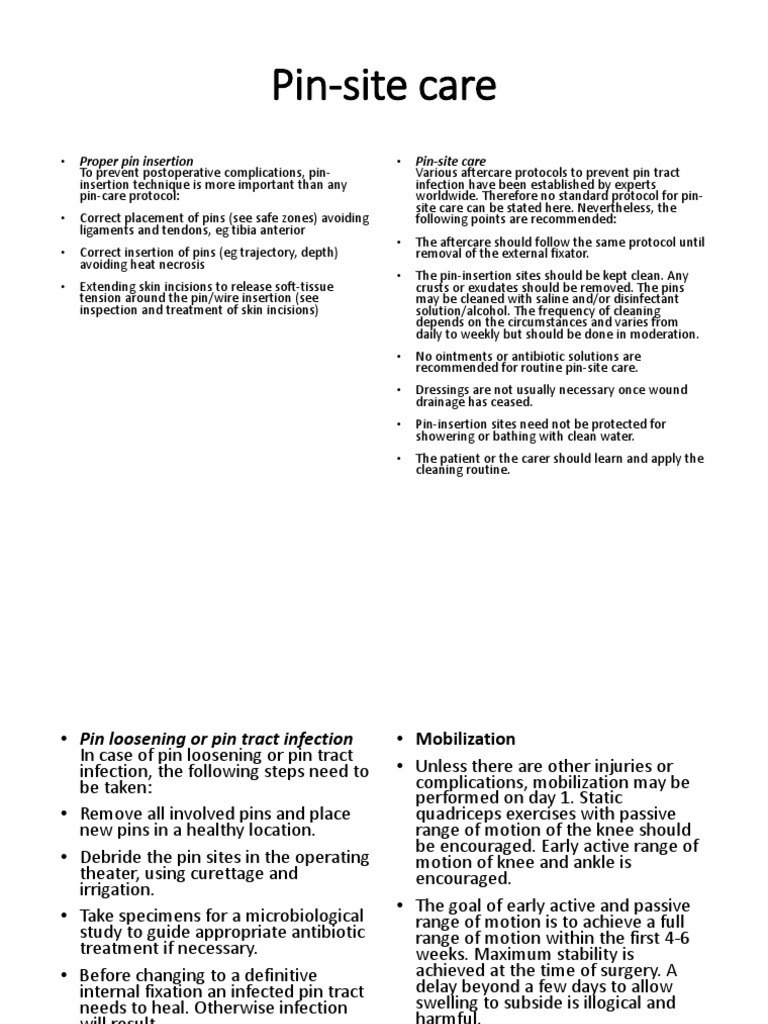 Effective Pin-Site Care Guidelines | PDF | Home & Garden | Wellness