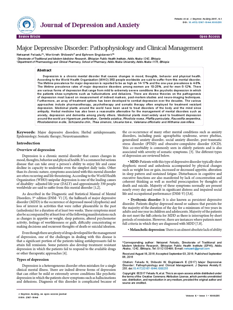 Major Depressive Disorder | PDF | Self-Improvement