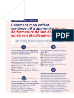 Comment Mon Enfant Continue-T-Il À Apprendre en Cas de Fermeture de Son École Ou de Son Établissement Scolaire ?