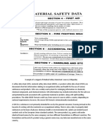Example of a snippet of Medical Safety Datasheet