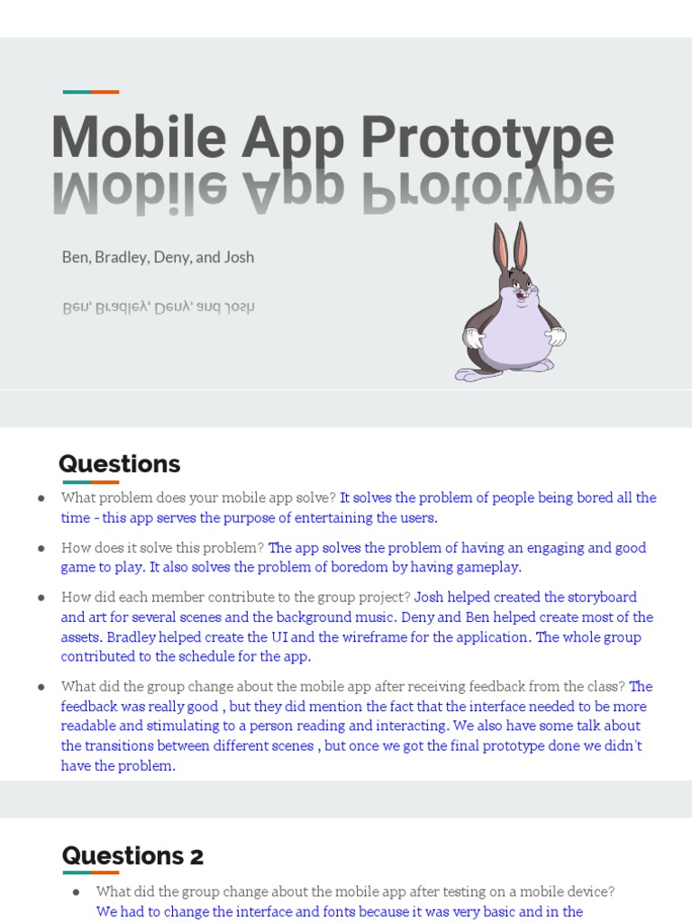 Mobile App Prototype Presentation | PDF