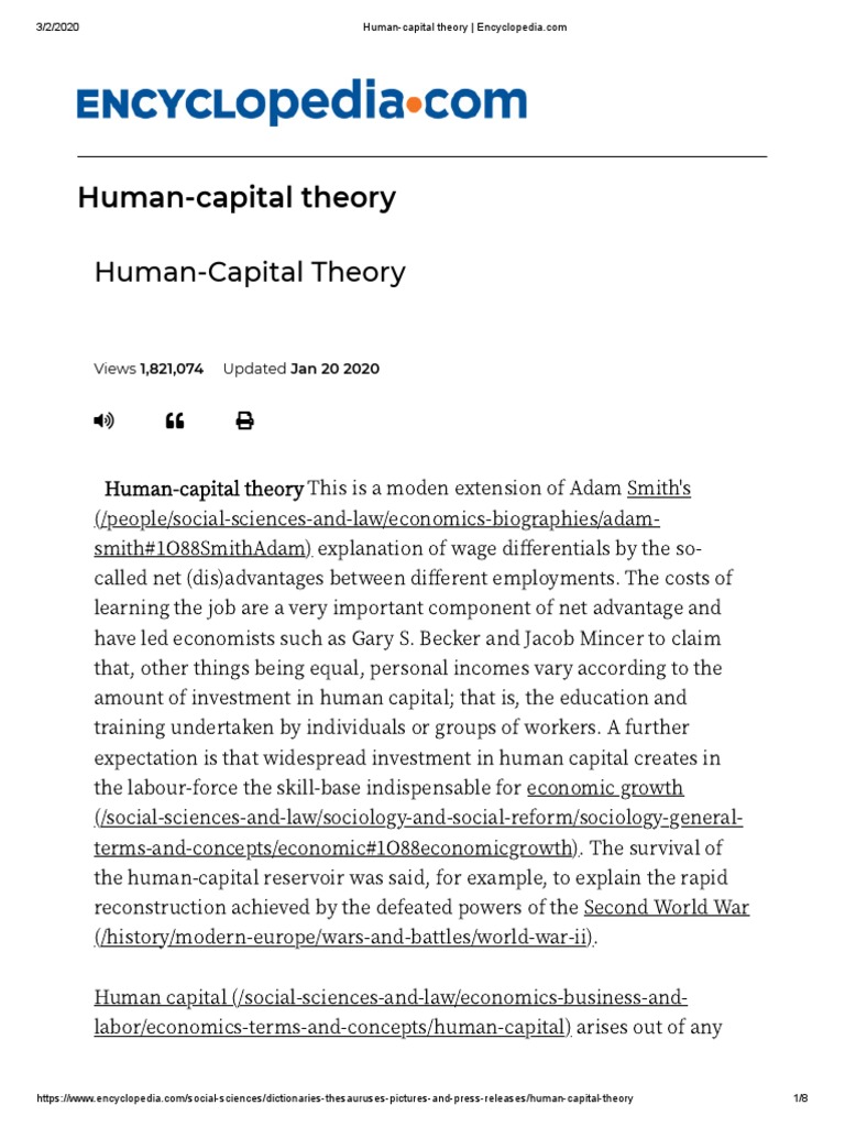 Human-Capital Theory PDF | PDF | Finance & Money Management