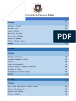 Grade Curricular Ciências Da Religião