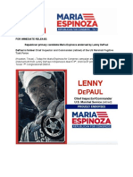 Former US Marshall Commander Lenny DePaul Endorses Maria Espinoza For Congress