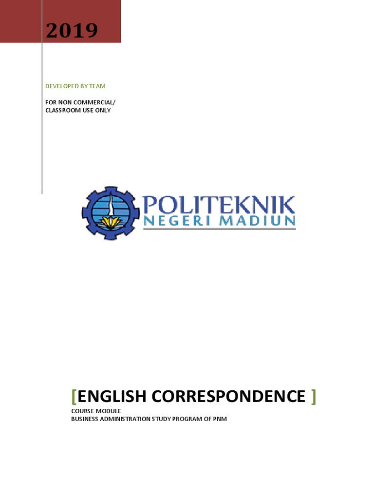Modul English Correspondence Pdf Trade Supply Chain Management