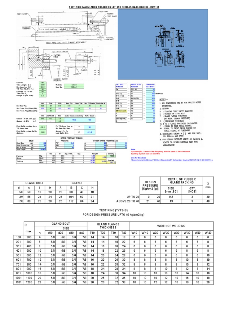 Heat Exchanger Test Ring Calculation | PDF | Joining | Mechanical ...