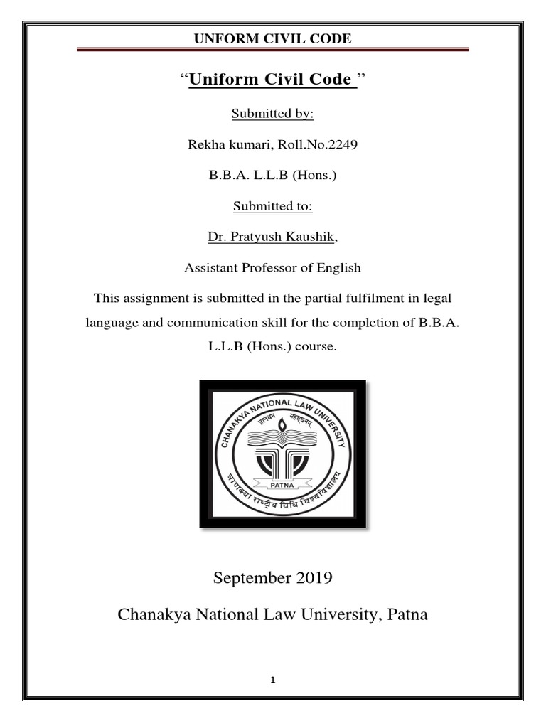 Uniform Civil Code PDF Secularism Marriage