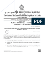Extraordinary Gazette Dissolving Parliament of Sri Lanka
