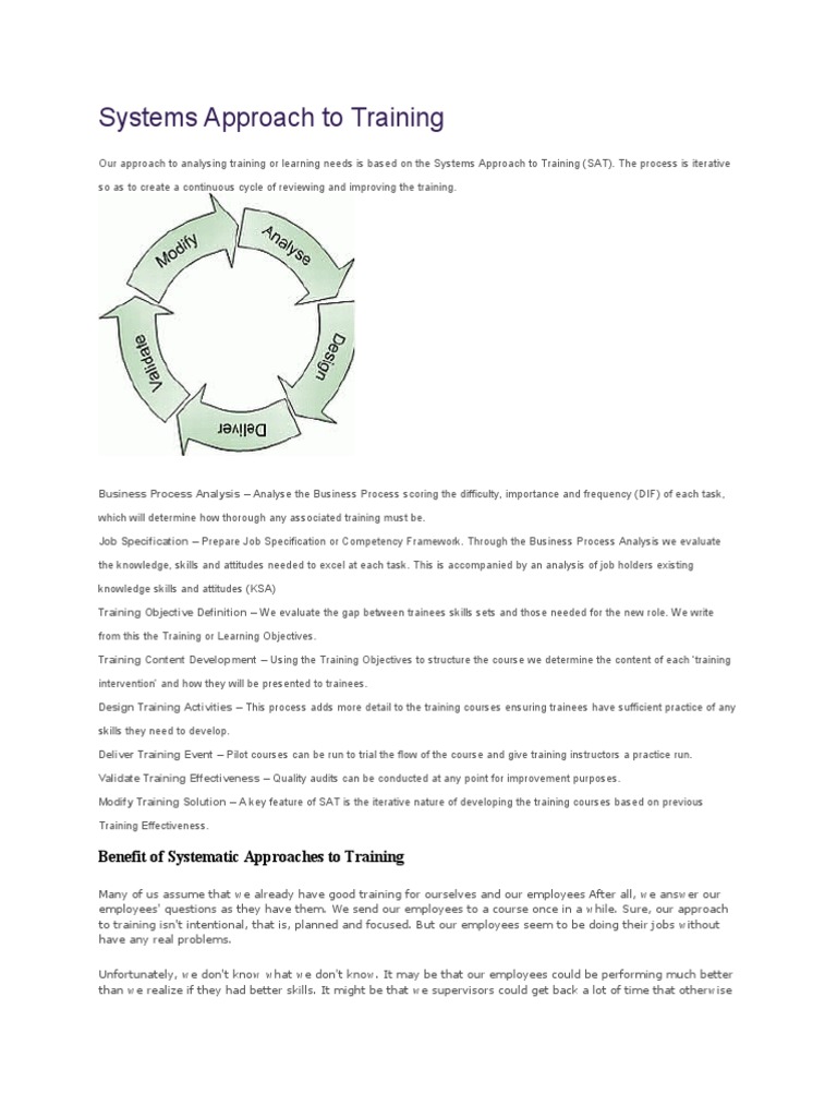 Systems Approach To Training | PDF | Competence (Human Resources ...