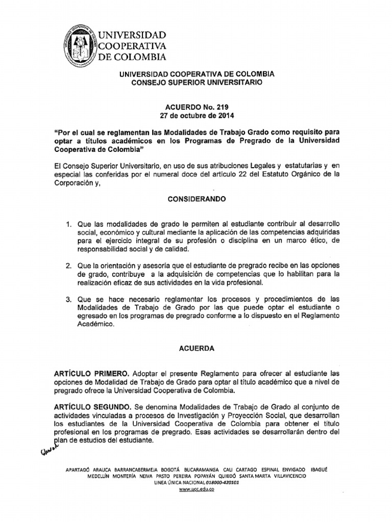 Acuerdo 219 de 2014 PDF | PDF