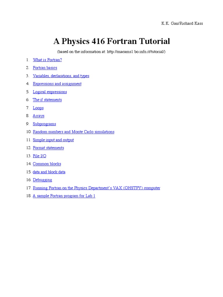 Fortran Guide for Physics Students | PDF | Array Data Structure ...