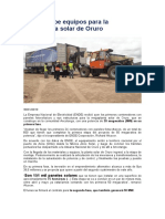 ENDE Recibe Equipos para La Megaplanta Solar de Oruro