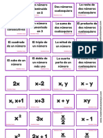 Poster Tarjetas Lenguaje Algebraico