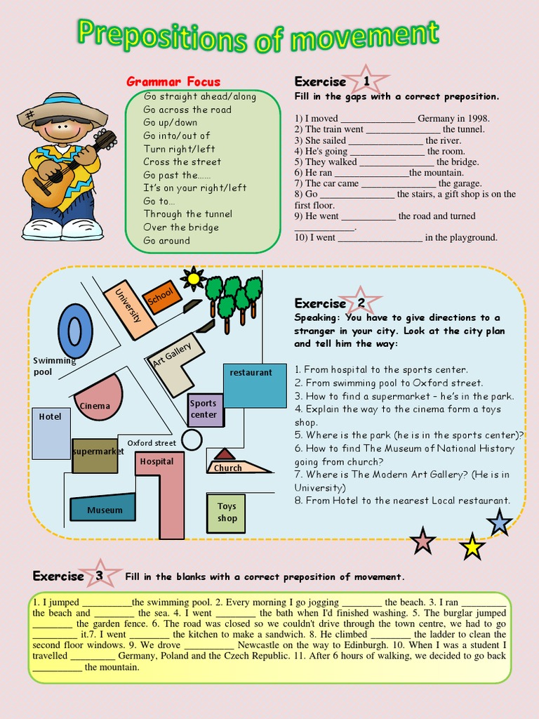 Prepositions of Movement Worksheets | PDF | Leisure