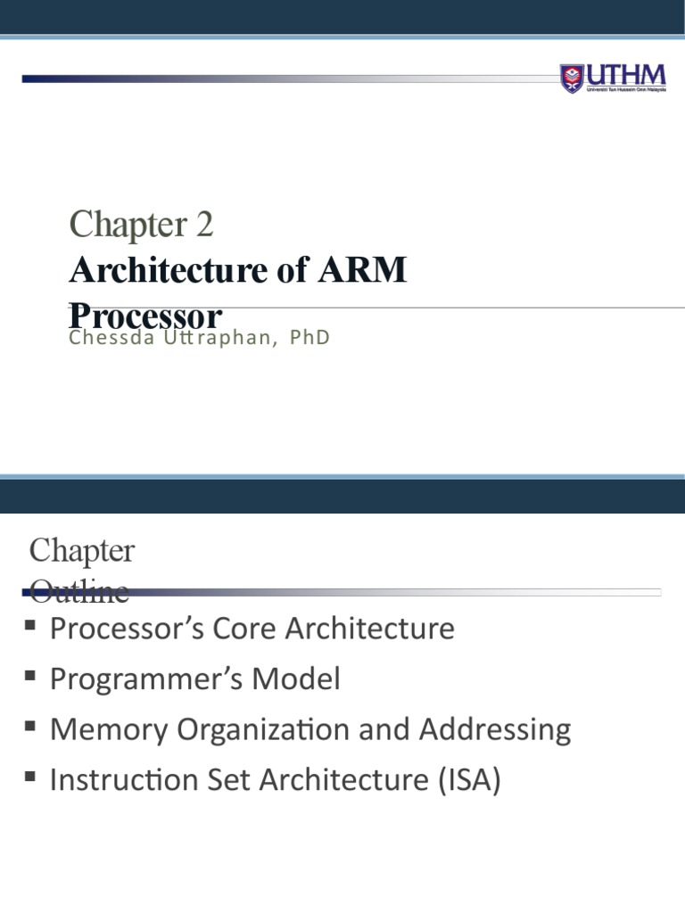 Chapter 2 Architecture of ARM Processor PDF Arm Architecture Central Processing Unit