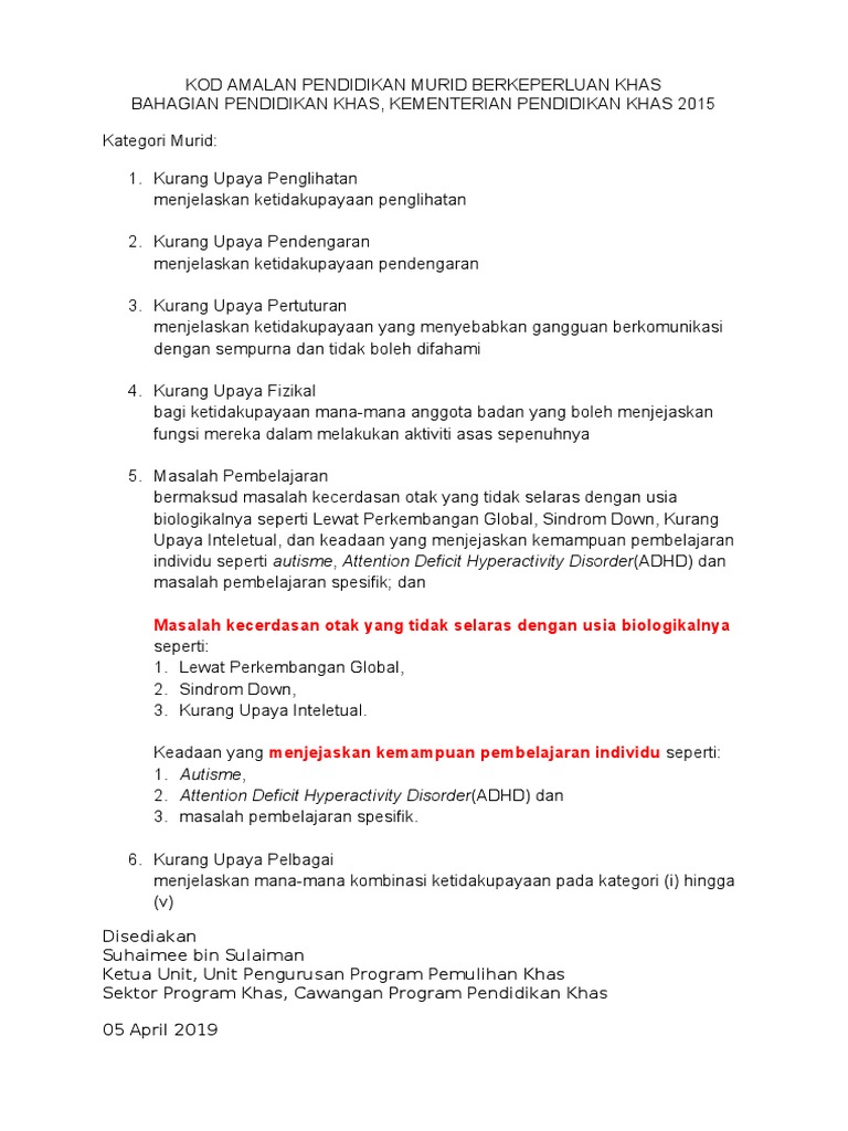 Definisi Dan Maksud Pernyataan Pendidikan Murid Berkeperluan Khas Pdf