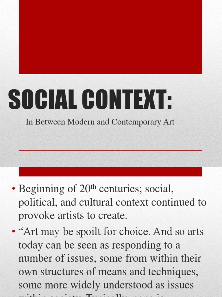 Social Context | PDF | Abstract Art | Art Movements